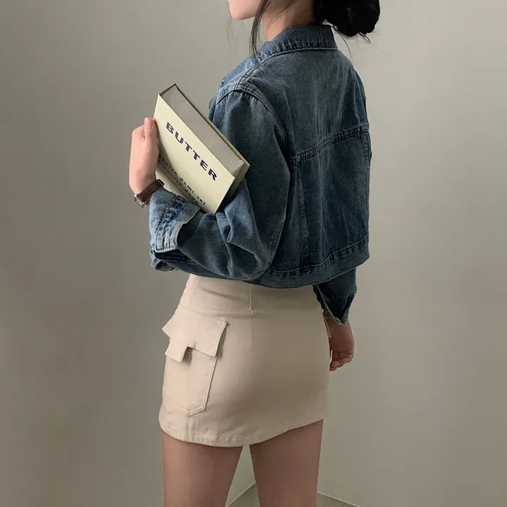 [기획/가을필수!] 퍼즐 데님 크롭 청자켓 - 2color 상세 이미지 21