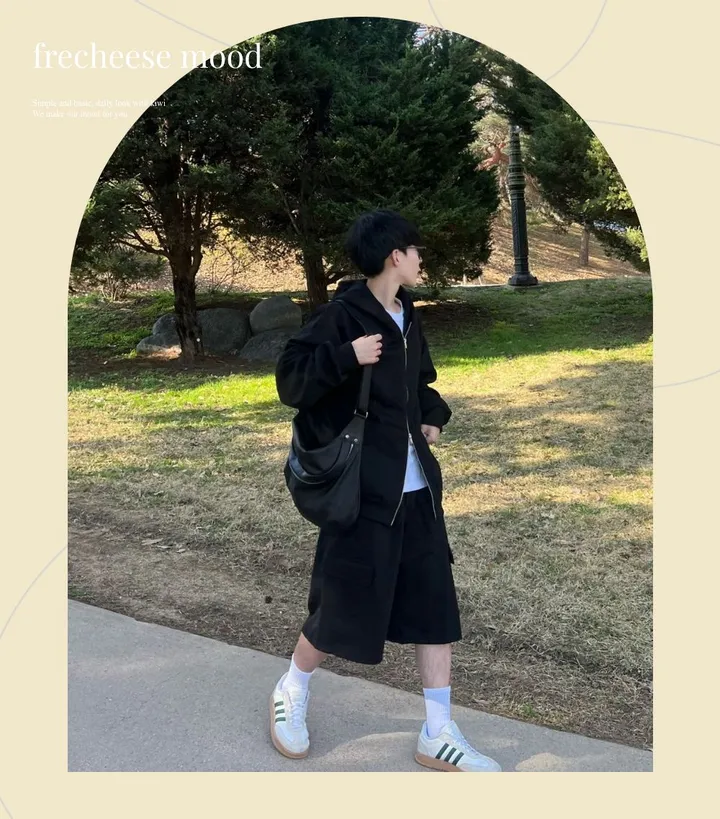 🌼당일출고🌼💗2000장 돌파💗[고퀄 핏대박/7Color/신상] 빅사이즈 투웨이 후드집업 카고 버뮤다 팬츠 트레이닝 세트 커플룩 시밀러룩 오버핏 꾸안꾸 트레이닝복 상세 이미지 8