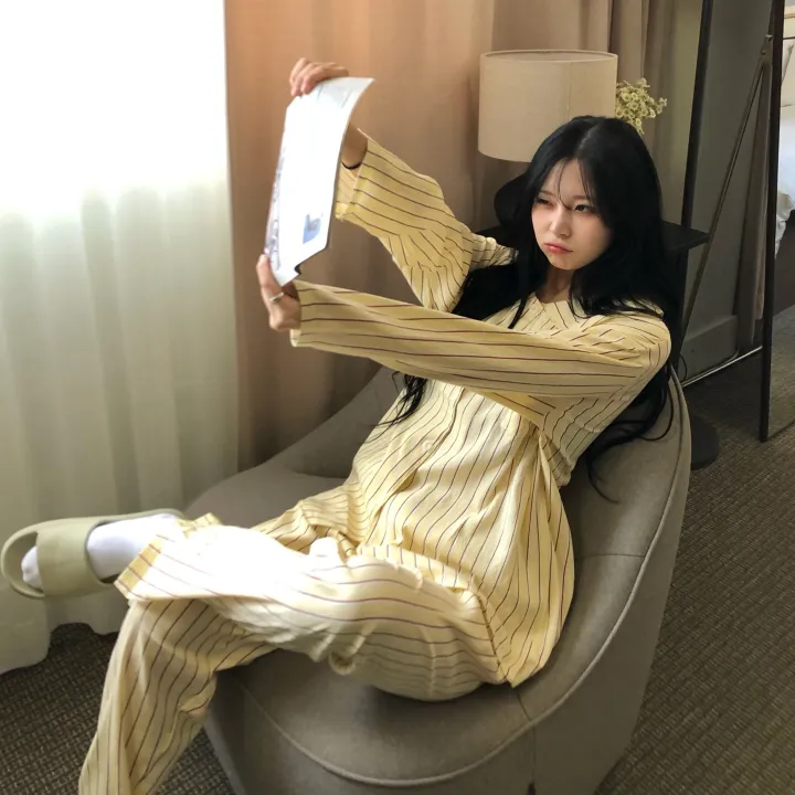 [💛남녀공용/당일출고💛] 스트라이프 잠옷 세트 오버핏 홈웨어 (2color) 상세 이미지 5