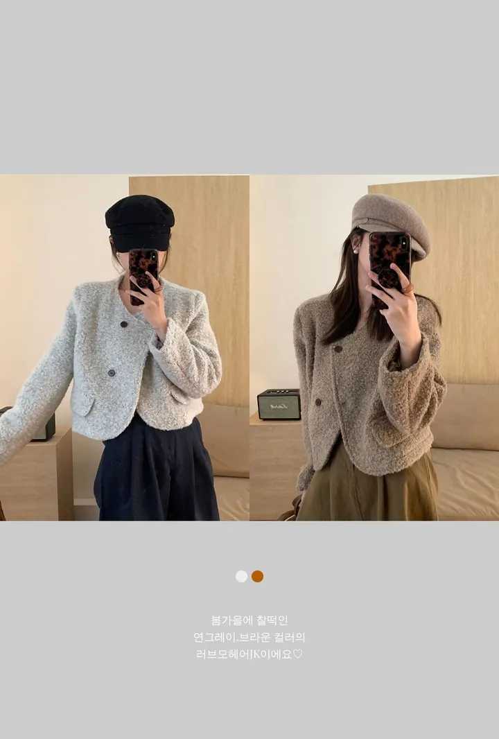 [주문폭주/재진행/컬러추가] 고퀄 울 부클 크롭  몽글자켓3COLOR 상세 이미지 3