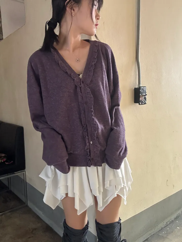 *추천* 빈티지 프릴 가디건 3color 상세 이미지 14