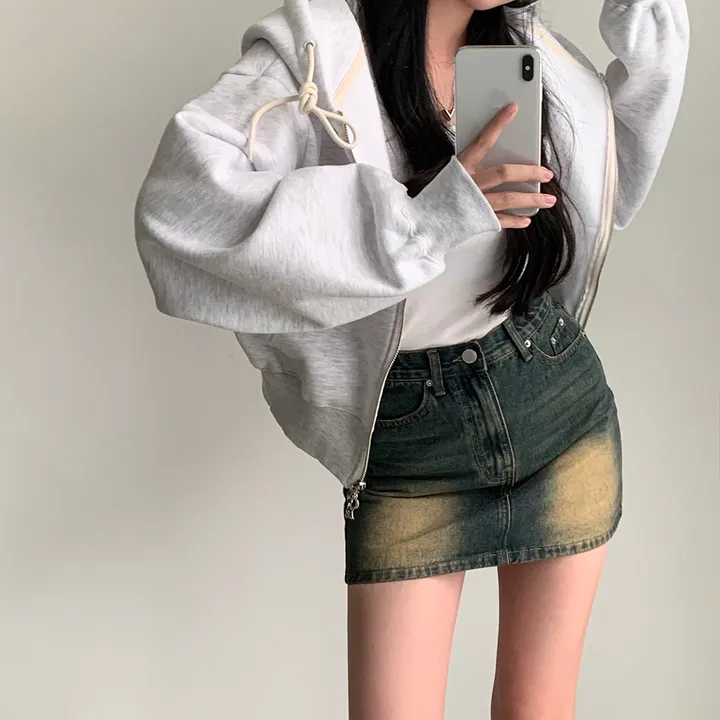 [완전인기✨/백염컬러 당일출고!] 자체제작 크치Made 꿈에 나온 핏, 투웨이 양기모 크롭 후드집업 ver 아우터 자켓 - zipup 상세 이미지 164