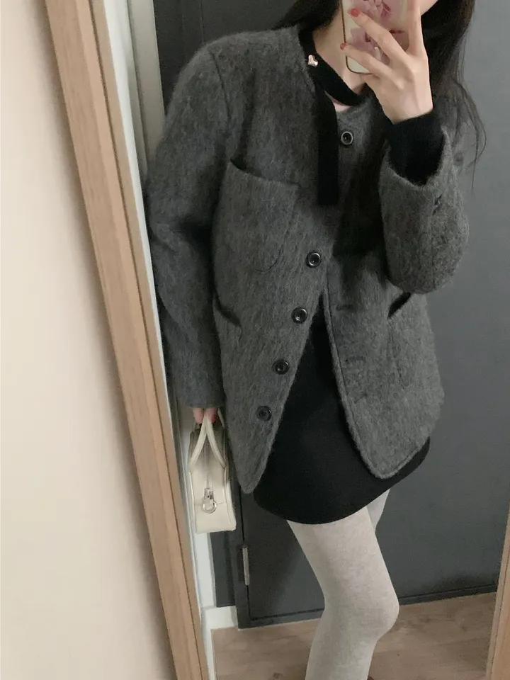 로느 브러쉬 울 코트 상세 이미지 49