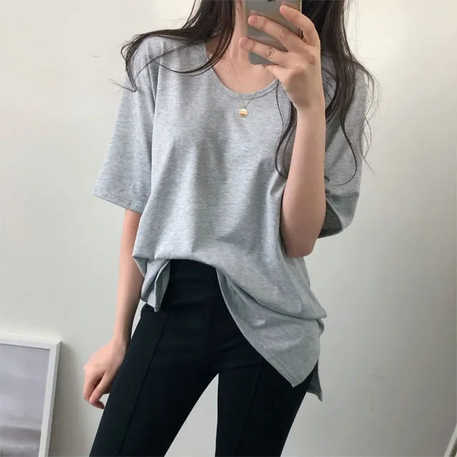 (국내제작 부드러움) 찰랑 데일리 기본 반팔 티셔츠 상세 이미지 42