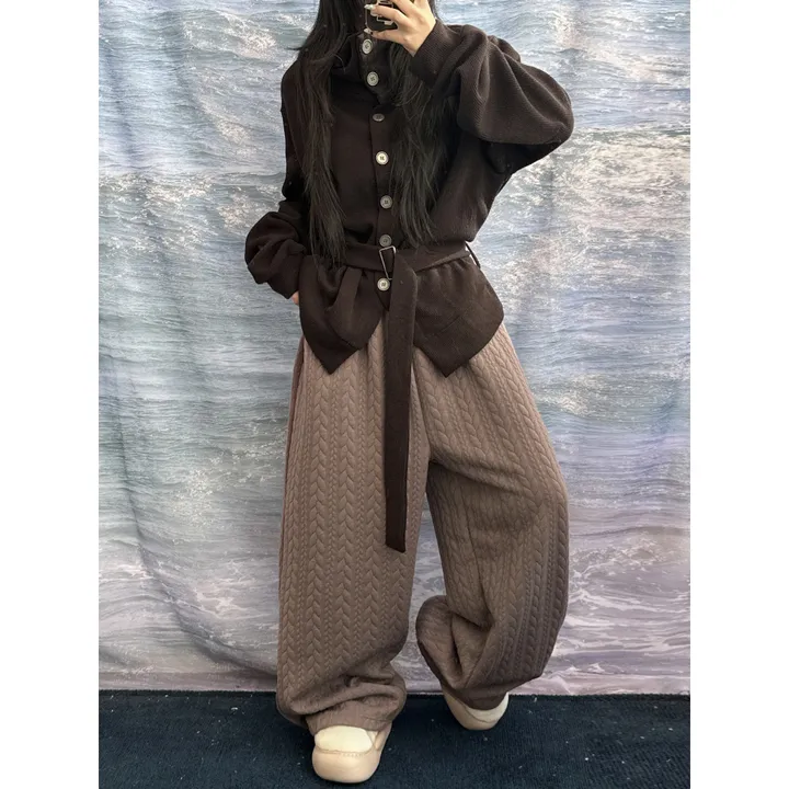 누빔🌡️[UNISEX/소장추천!]퀼트 블랭킷 웜업 케이블 포인트 윈터 루즈 와이드 트레이닝 팬츠(4color/5-7일 여유주문) 상세 이미지 75