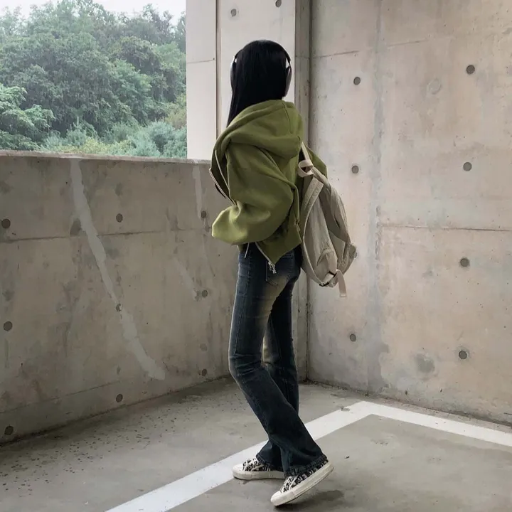 [완전인기✨/백염컬러 당일출고!] 자체제작 크치Made 꿈에 나온 핏, 투웨이 양기모 크롭 후드집업 ver 아우터 자켓 - zipup 상세 이미지 45