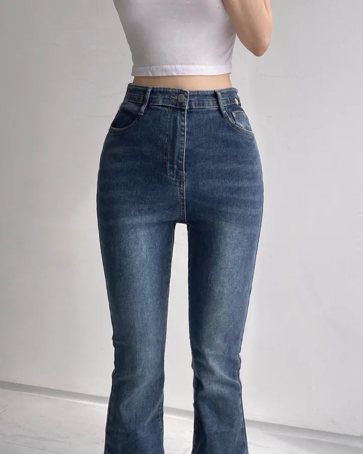 [인생팬츠/기장선택/~2XL] 빈티지 워싱 스판 하이웨스트 부츠컷 데님 롱 팬츠 - 6color 상세 이미지 44
