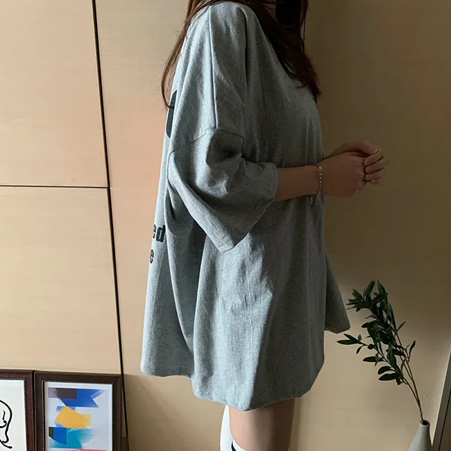 (🚀당일출발!/남여공용/빅사이즈) 루즈핏 오버 레터링 패치 반팔 티셔츠 3color 상세 이미지 15