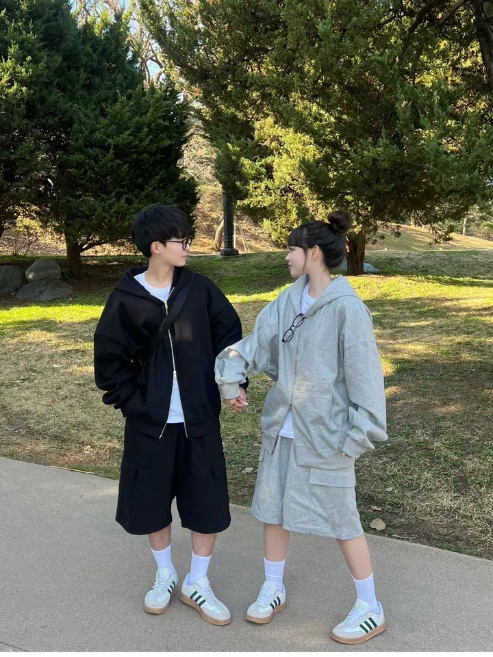 🌼당일출고🌼💗2000장 돌파💗[고퀄 핏대박/7Color/신상] 빅사이즈 투웨이 후드집업 카고 버뮤다 팬츠 트레이닝 세트 커플룩 시밀러룩 오버핏 꾸안꾸 트레이닝복 상세 이미지 50