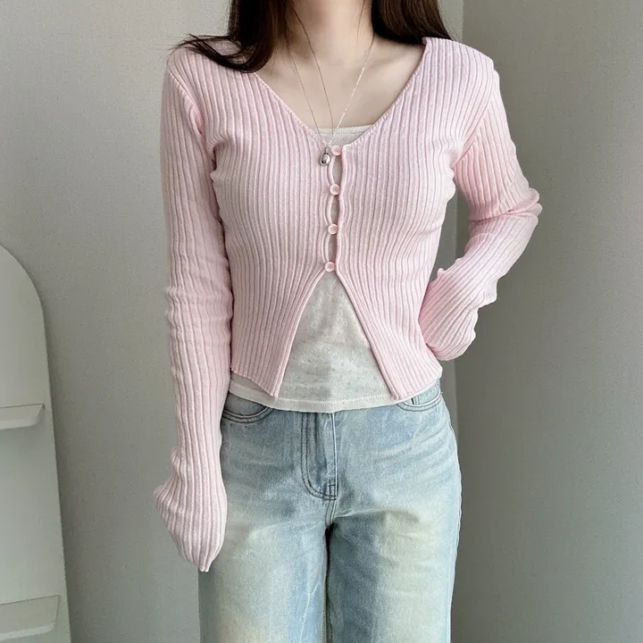 세트최저가!고퀄보장 / 제이 버튼 브이넥 골지 가디건 +니트나시 셋업SET (5COLOR) 상세 이미지 20