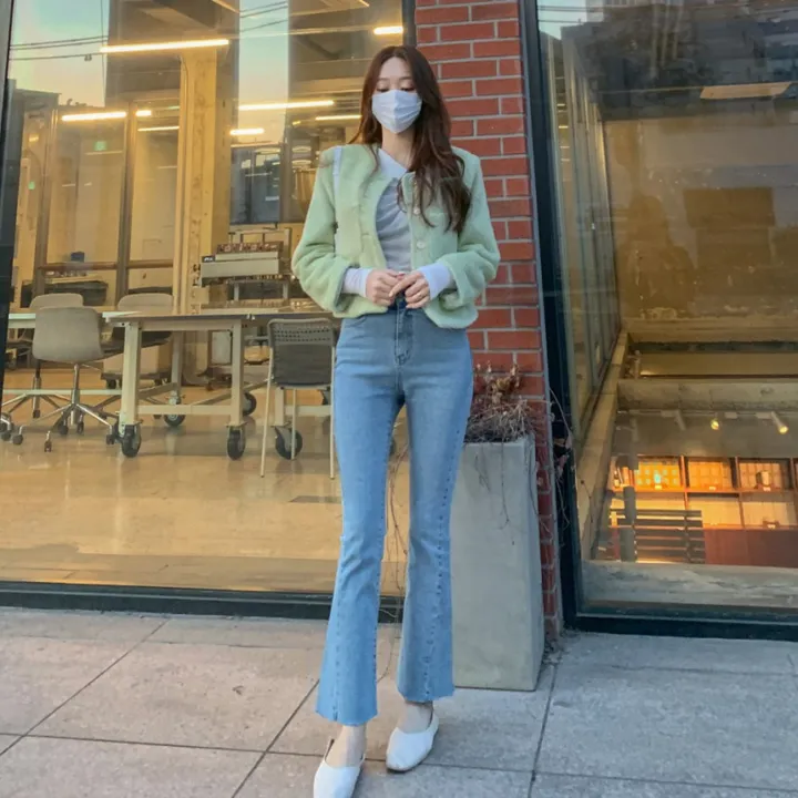 [2천장돌파‍🔥누빔선택!!] 앙고라 트위드 국내 펄 콕콕 퍼 겨울 트위드 자켓 노카라 포켓 간절기 하객룩 크롭 숏자켓 그린 소라 아이보리 핑크 상세 이미지 36