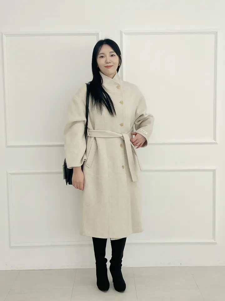 자체제작 원단부터 다른 엣지넥 양모 핸드메이드코트 빅사이즈 연말룩 하객룩 110까지 상세 이미지 7