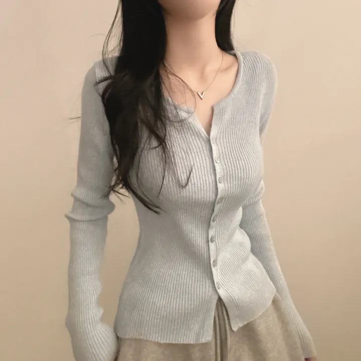 [부들소재,퀄좋아요!] 데일리핏~ 슬림 골지 단추 니트 가디건 5color 상세 이미지 22