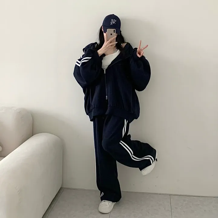 [세트가격/봄버전] 왕오버 트랙 후드집업 조거&와이드 트레이닝 세트 상세 이미지 51