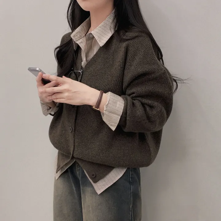 [인생가디건🤍]극여리 루즈핏 울 브이넥 니트 가디건 - 8color 상세 이미지 37
