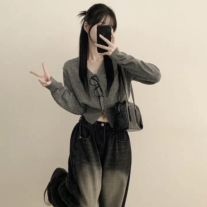 [캐시울✨/부드러워요] 허리잘록! 크롭 브이넥 니트 가디건 상세 이미지 17