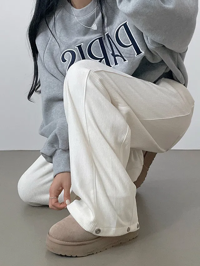 [한파대비/3기장~2XL!] 스냅버튼 융기모 코듀로이 골덴 폴딩 와이드팬츠 4color 상세 이미지 56