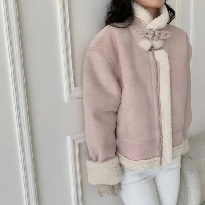 히놀라 ❤️스웨이드 하이넥 숏 무스탕 3color 상세 이미지 20