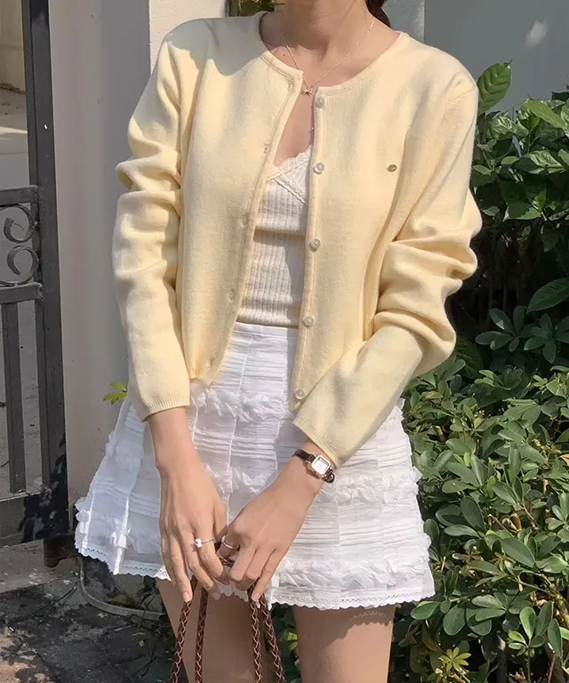 팬던트 가디건 데일리룩 기본아이템 봄신상 5color 개강룩 상세 이미지 13