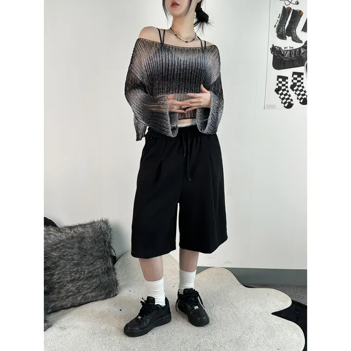 [UNISEX/기획특가/2size!]원턱 라인 루즈 와이드 버뮤다 트레이닝 하프 팬츠(5color) 상세 이미지 8