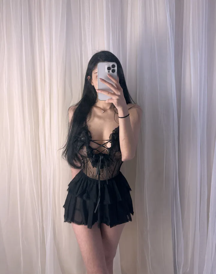 🏃당일발송💜슬립+티팬티 SET 모노레이스 슬립 기념일 남친 이벤트 섹시란제리 상세 이미지 8