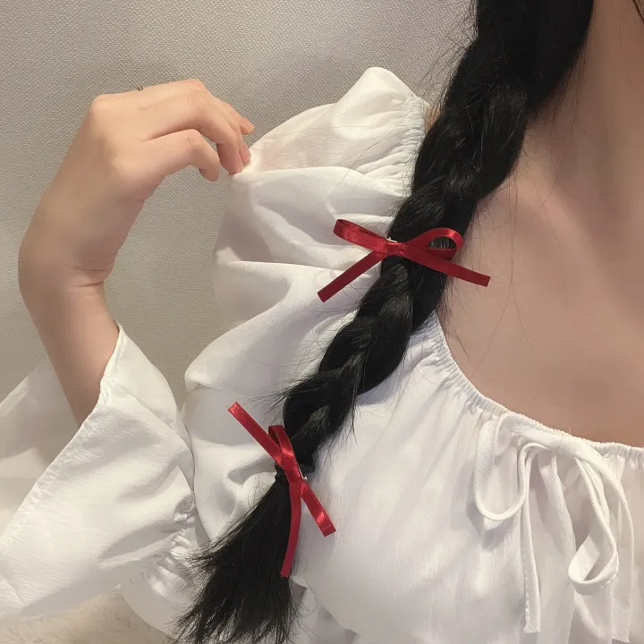 🎀당일//최저가/+색상추가🎀 미디움size [자체제작/2,4,6p] 새틴 중간사이즈 리본핀 5color / 헤어핀 머리핀 집게핀 리본 공주 우정 커플 워터밤 z011 상세 이미지 41