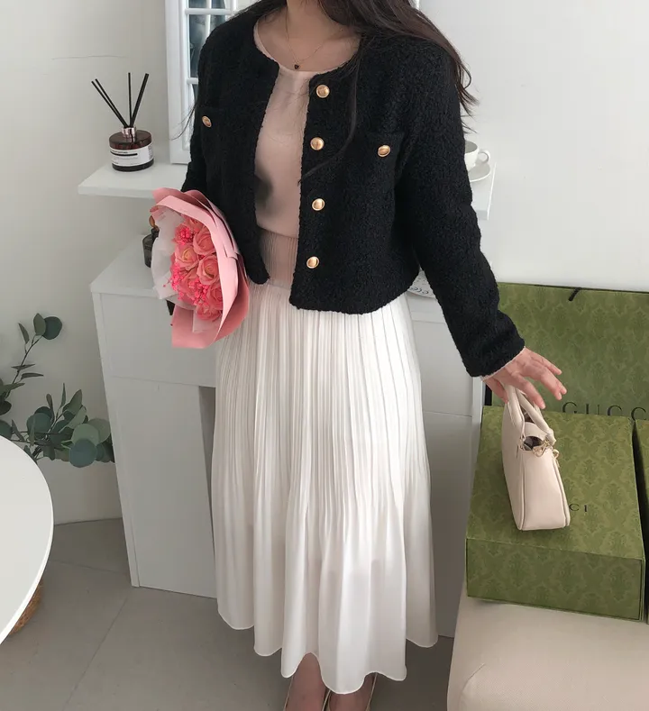 당일💖 데이트룩 벚꽃룩 연말룩 하객룩 강추! 눈꽃 부클 트위드 자켓 퍼자켓 상세 이미지 27