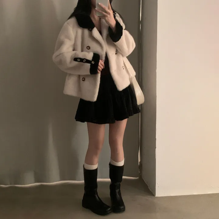 [따뜻해요/분위기갑🖤] 체코 밍크 퍼 루즈핏 카라자켓 - 2color 상세 이미지 20