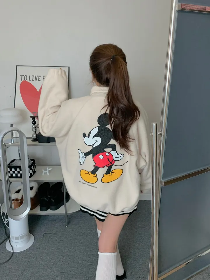 [🌠디즈니정품💭/남녀공용❤️/도링룩단독🤸] 미키 후리스 점퍼 미키마우스 캐릭터 뽀글이 집업 잠바 겨울 아우터 (3color) 상세 이미지 14