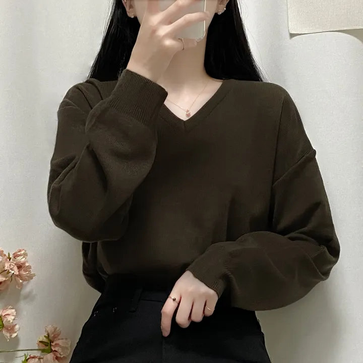 [1000장돌파💛/니트맛집/] V넥 베이직 기본 니트 10color 상세 이미지 51