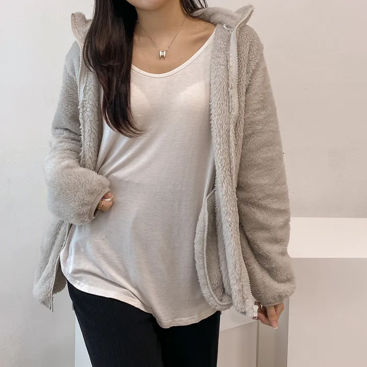 (💥강추템!! 보들보들촉감~💥) 따뜻 플리스 후리스 커플 포근 털 겨울 집업 (L~XL) 상세 이미지 45