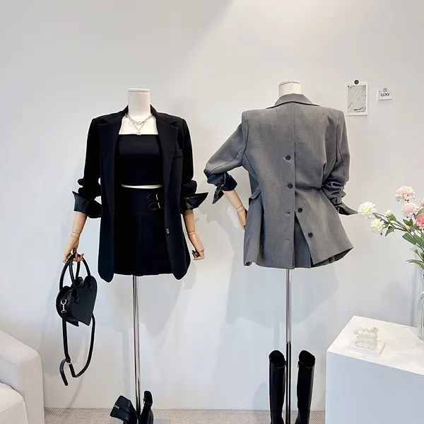 💙당일발송💙*자체제작* 뒷태여신 테일러드카라 대디자켓 버튼자켓 단추자켓 백트임 백버튼 뒷트임 오버핏자켓 슬림자켓 무지자켓 긴팔자켓 하프자켓 숏자켓 롱자켓 봄자켓 봄아우터 하객룩 상세 이미지 37