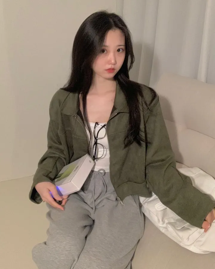스웨이드 세미크롭 집업jp -3col 상세 이미지 17