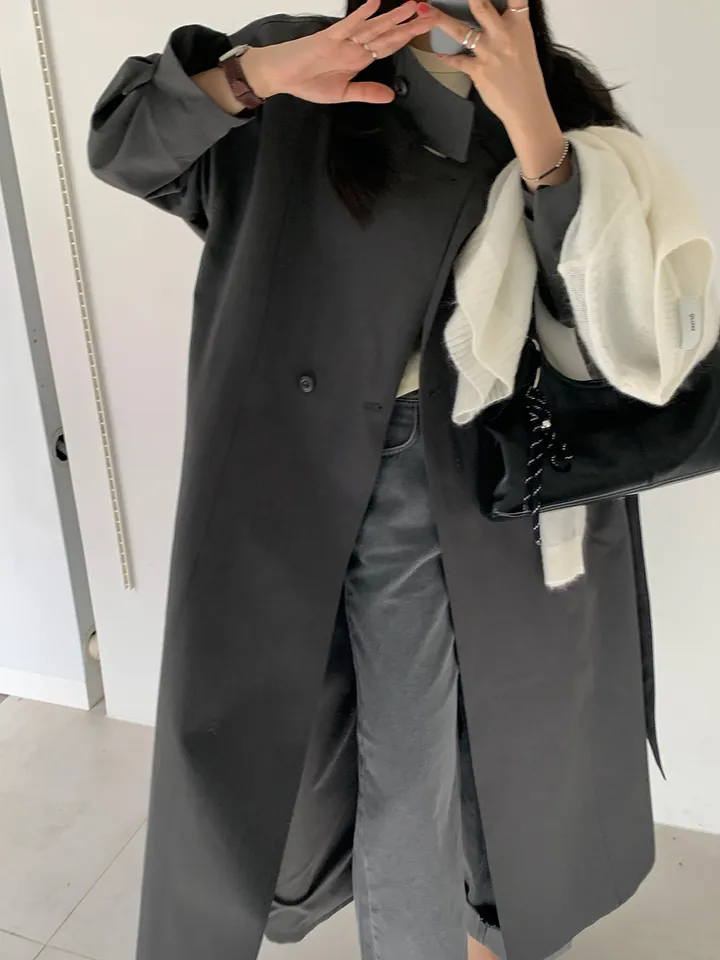 쇼룸 루프백 더블 트렌치 코트 상세 이미지 26