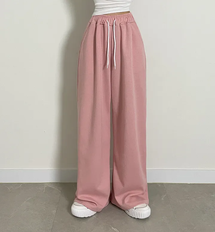 [MADE] (*Y존부각X/기모선택가능*) 인생 와이드 일자 팬츠 트레이닝 무지 밴딩 하이웨스트 빅사이즈 오버핏 자체제작 바지 상세 이미지 14