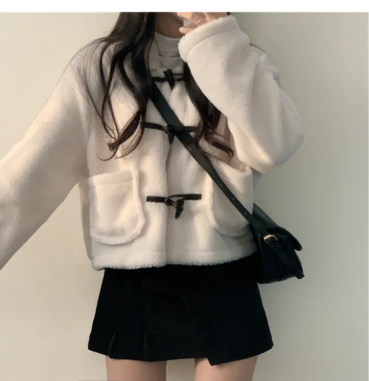 [폭닥,도톰/러블리💓] 보슬보슬, 밍크 양털 카라 떡볶이 숏 코트 자켓 4color 상세 이미지 5