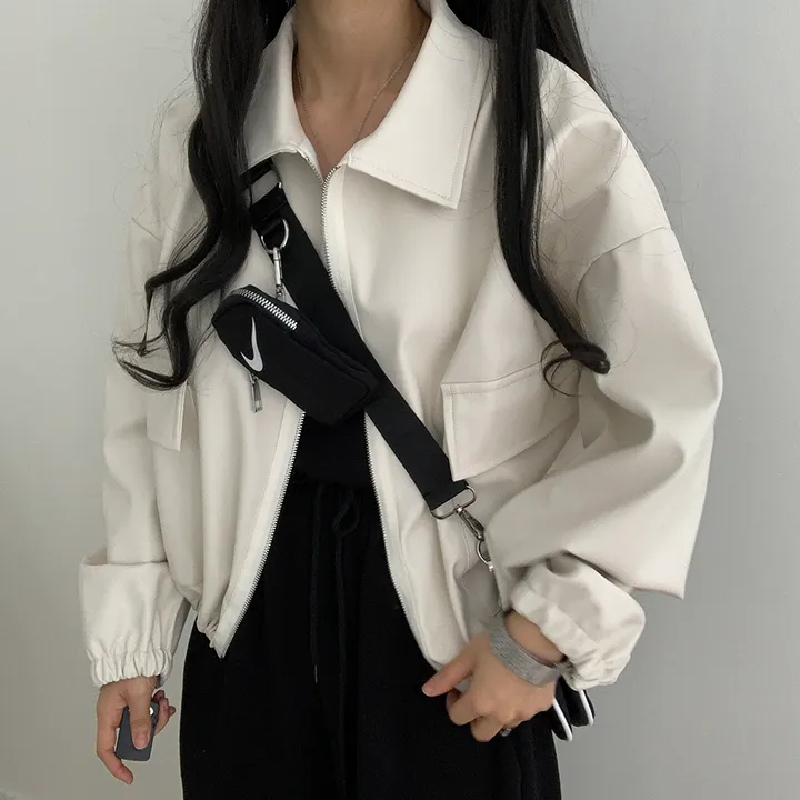 [ 봄신상 ]루즈핏 투웨이 레자 숏점퍼 상세 이미지 50