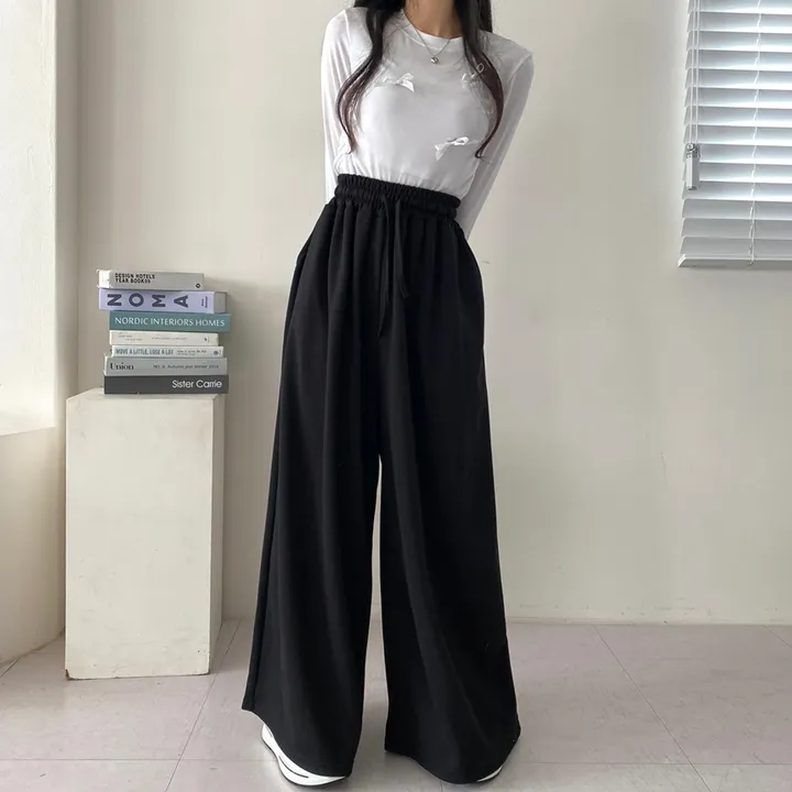 [~5XL까지💕/인생바지] 빅사이즈 허리 스트링 오버핏 통 와이드 밴딩 팬츠 상세 이미지 15