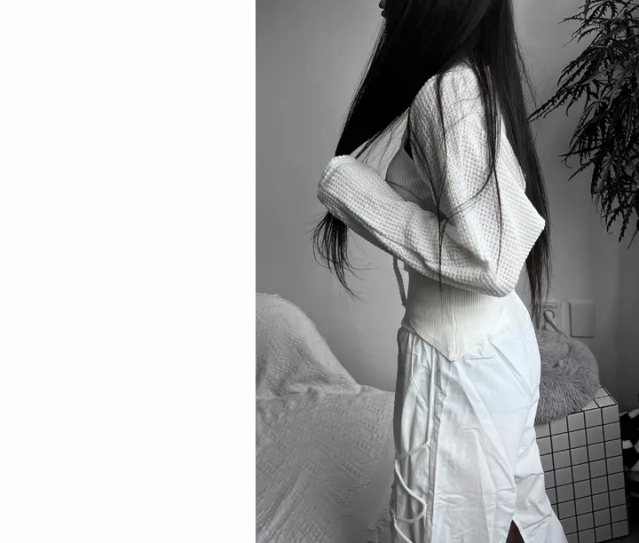 bolero strap waffle cardigan 상세 이미지 28