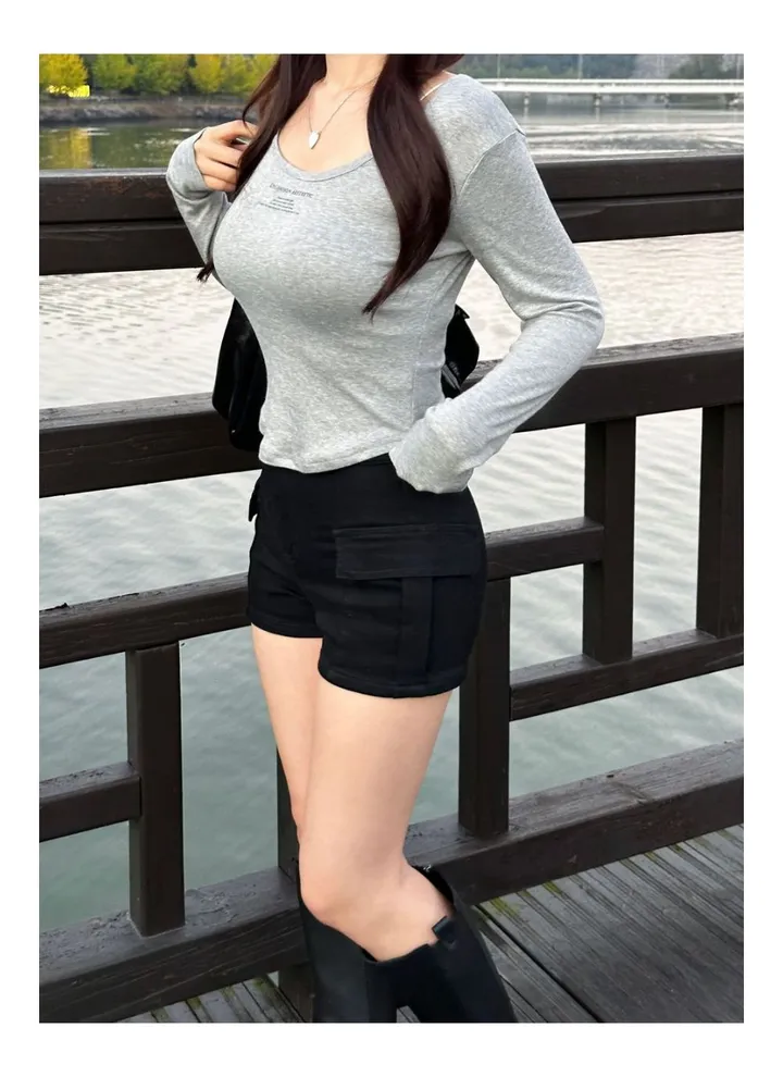 [무보정영상핏확인❤️‍🔥] 골반뽕 하이웨스트 카고숏pt 상세 이미지 15