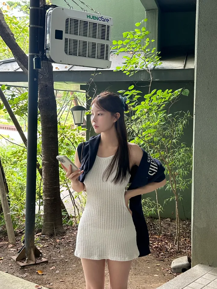 [러블리/컬러맛집] 캔디 트임 홀터넥 원피스 니트 모노키니 상세 이미지 4
