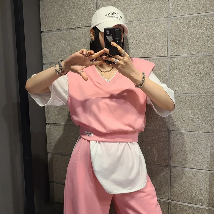 패드 브이넥조끼 와이드 세트 상세 이미지 7