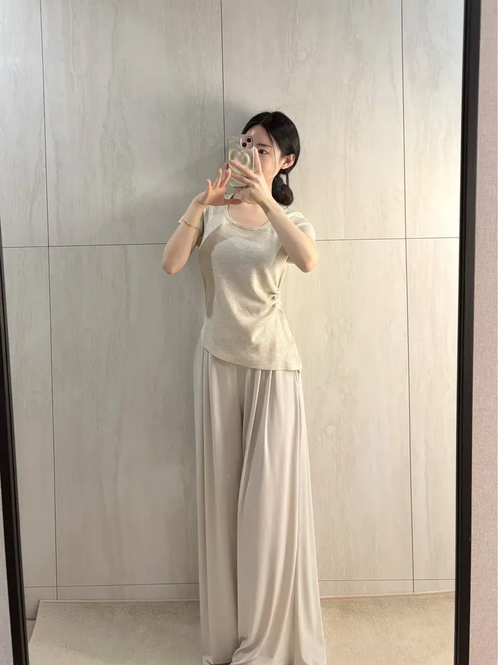 *허리쏙 촤르르 밴딩 핀턱 와이드 팬츠 *핀턱팬츠, 와이드팬츠, 여름바지, 촤르르팬츠 상세 이미지 13