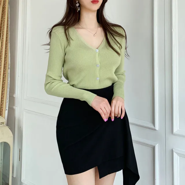 [묶음할인] 소프트 촉감 브이넥 글램핏 골지 가디건 ﻿아이보리 베이지 블랙 연두 소라 핑크 연보라 와인 카키 겨자 에메랄드 개강룩 새내기룩 봄 벚꽃룩 꽃놀이룩 개강여신 상세 이미지 6