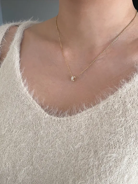 surgical steel cubic necklace 써지컬 스틸 큐빅 펜던트 목걸이 상세 이미지 9