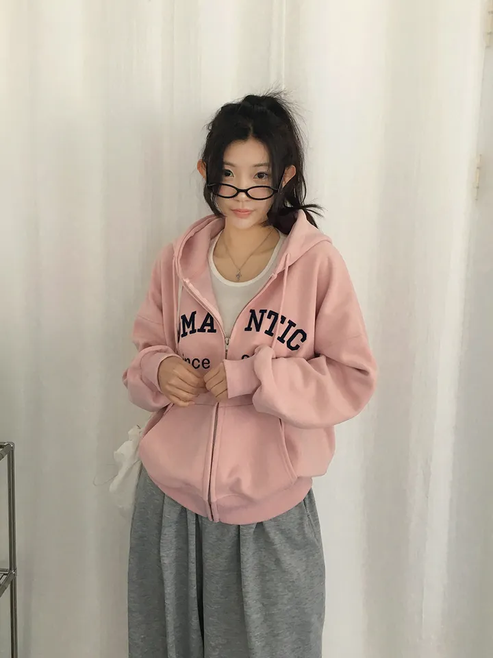 [퀄보장!🤍/6color 자수레터링 아방핏 데일리 후드집업] 로맨틱자수레터링후드집업 상세 이미지 17