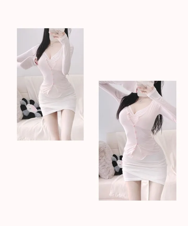 자체제작💙[물먹청초st인간청순녀💧]투명촉촉 실키 쫀쫀스판 기본가디건 상세 이미지 87