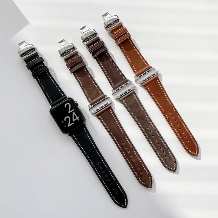 [당일출고] 애플워치10 9 8 7 SE SE2 38 41 42mm 울트라 가죽 래더 유광 무광 투톤 밴드 줄질 스트랩 상세 이미지 84
