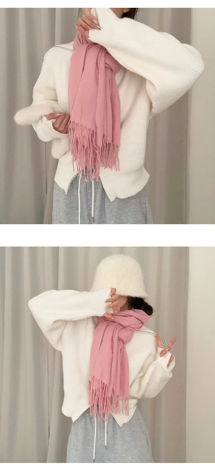 [무지10컬러💕] 버진울 딥무지 롱 오버사이즈 머플러 목도리 여자목도리 남자목도리 겨울 가을 겨울목도리 무지목도리 상세 이미지 28