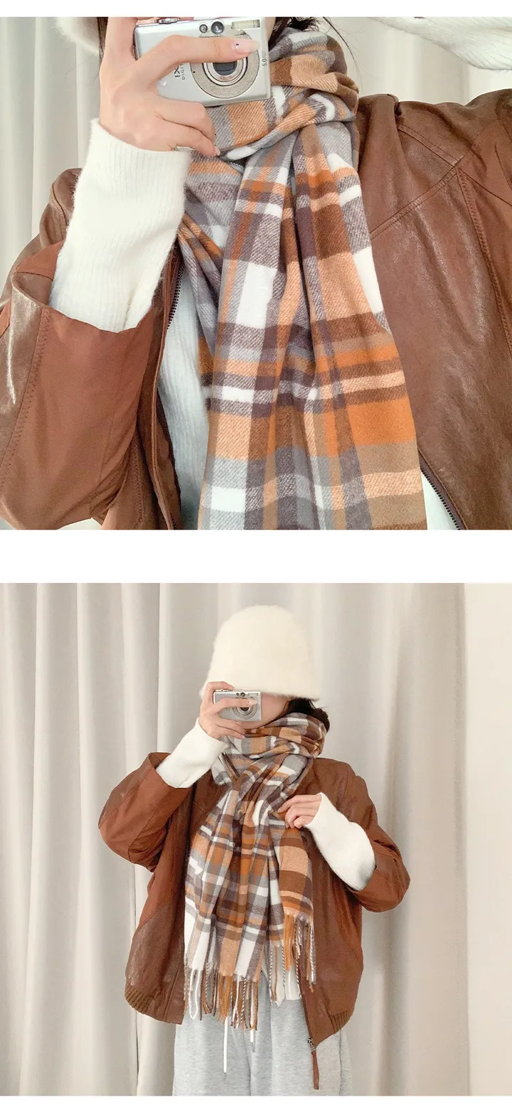 [체크패턴💕] 클래식체크 커플 롱 소프트 파스텔 머플러 목도리 여자목도리 남자목도리 겨울 겨울목도리 체크목도리 상세 이미지 25